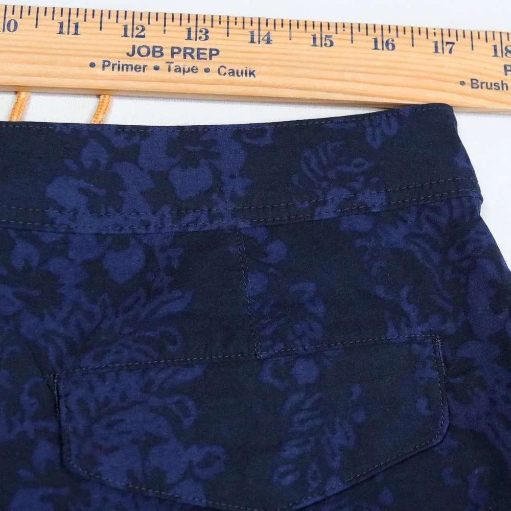 J.Crew Stretch Breaker Board‎ Shorts Mens 33 Navy Floral Print Swim Trunks 6.5